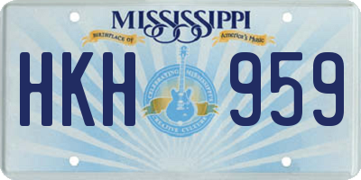 MS license plate HKH959