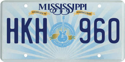 MS license plate HKH960