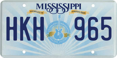 MS license plate HKH965