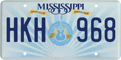 MS license plate HKH968