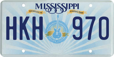 MS license plate HKH970