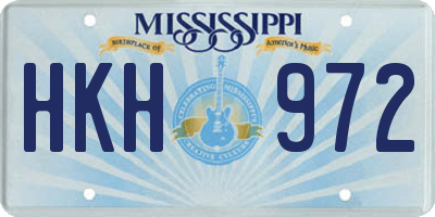 MS license plate HKH972