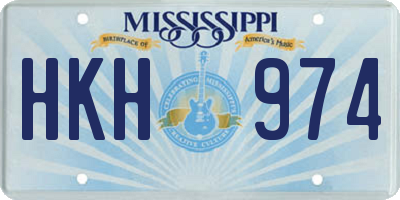 MS license plate HKH974