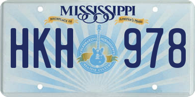 MS license plate HKH978