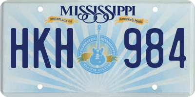 MS license plate HKH984