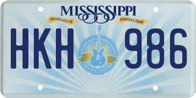 MS license plate HKH986