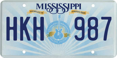 MS license plate HKH987