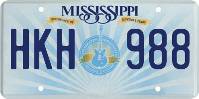 MS license plate HKH988