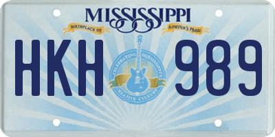 MS license plate HKH989