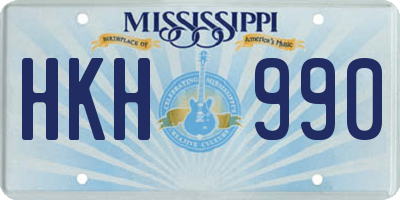 MS license plate HKH990