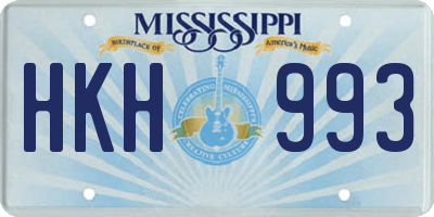 MS license plate HKH993