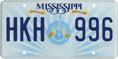 MS license plate HKH996