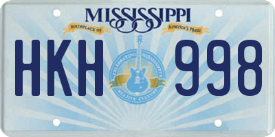MS license plate HKH998