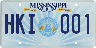MS license plate HKI001