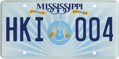 MS license plate HKI004