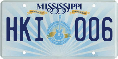 MS license plate HKI006