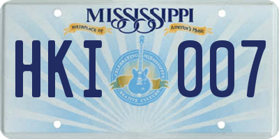 MS license plate HKI007