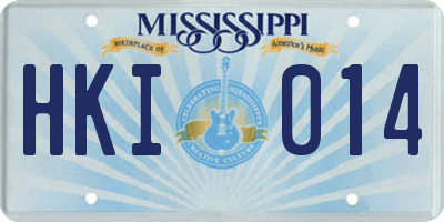 MS license plate HKI014