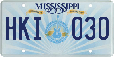 MS license plate HKI030