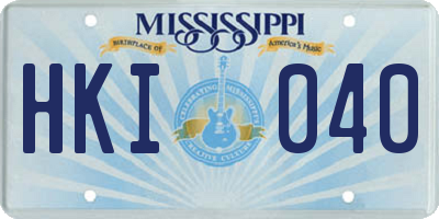 MS license plate HKI040