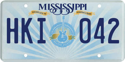 MS license plate HKI042