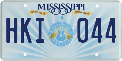 MS license plate HKI044