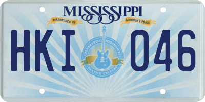MS license plate HKI046