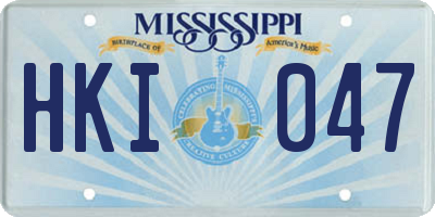 MS license plate HKI047