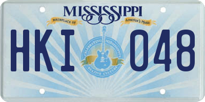 MS license plate HKI048