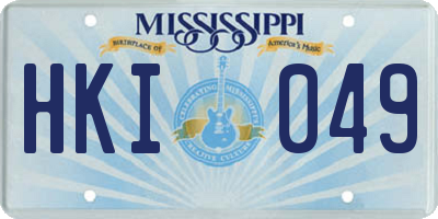 MS license plate HKI049
