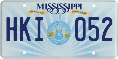 MS license plate HKI052