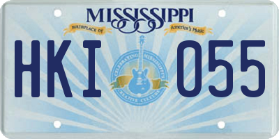 MS license plate HKI055
