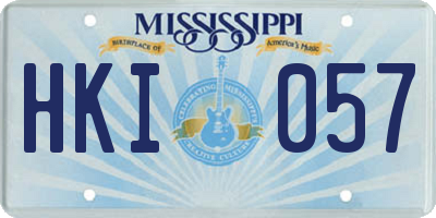 MS license plate HKI057