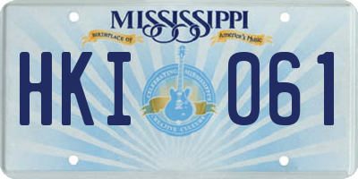 MS license plate HKI061