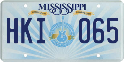 MS license plate HKI065