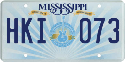 MS license plate HKI073
