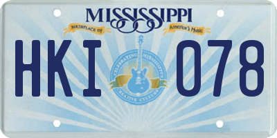 MS license plate HKI078