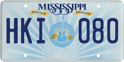 MS license plate HKI080