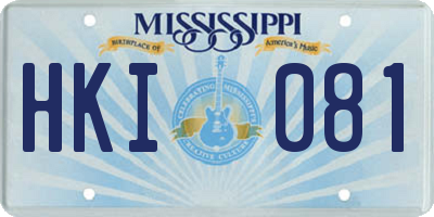 MS license plate HKI081