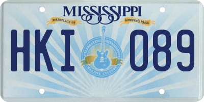 MS license plate HKI089