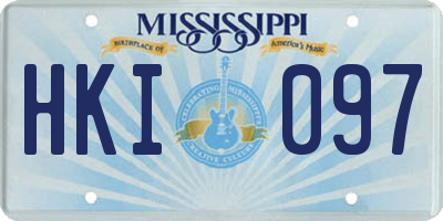 MS license plate HKI097