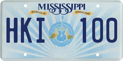 MS license plate HKI100