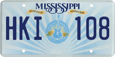 MS license plate HKI108