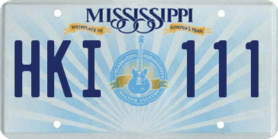 MS license plate HKI111
