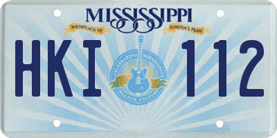 MS license plate HKI112