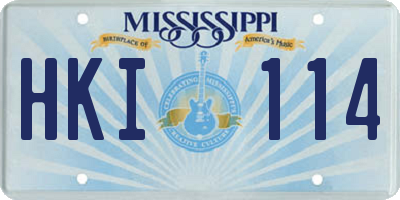 MS license plate HKI114