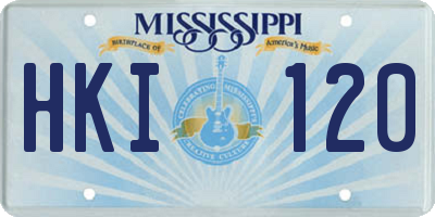 MS license plate HKI120