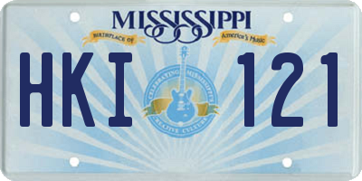 MS license plate HKI121
