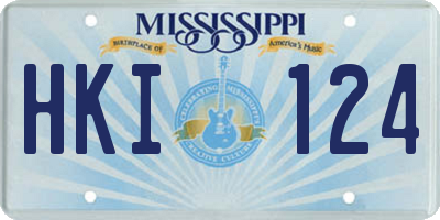 MS license plate HKI124