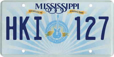 MS license plate HKI127